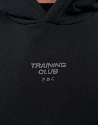 Training Club Kanji Oversized Hoodie in Black Detail