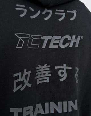 Training Club Kanji Oversized Hoodie in Black Detail3