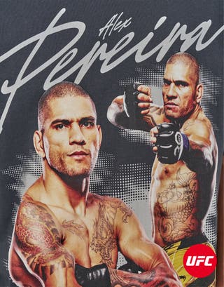 UFC Alex Pereira Box Fit T Shirt in Asphalt Detail2