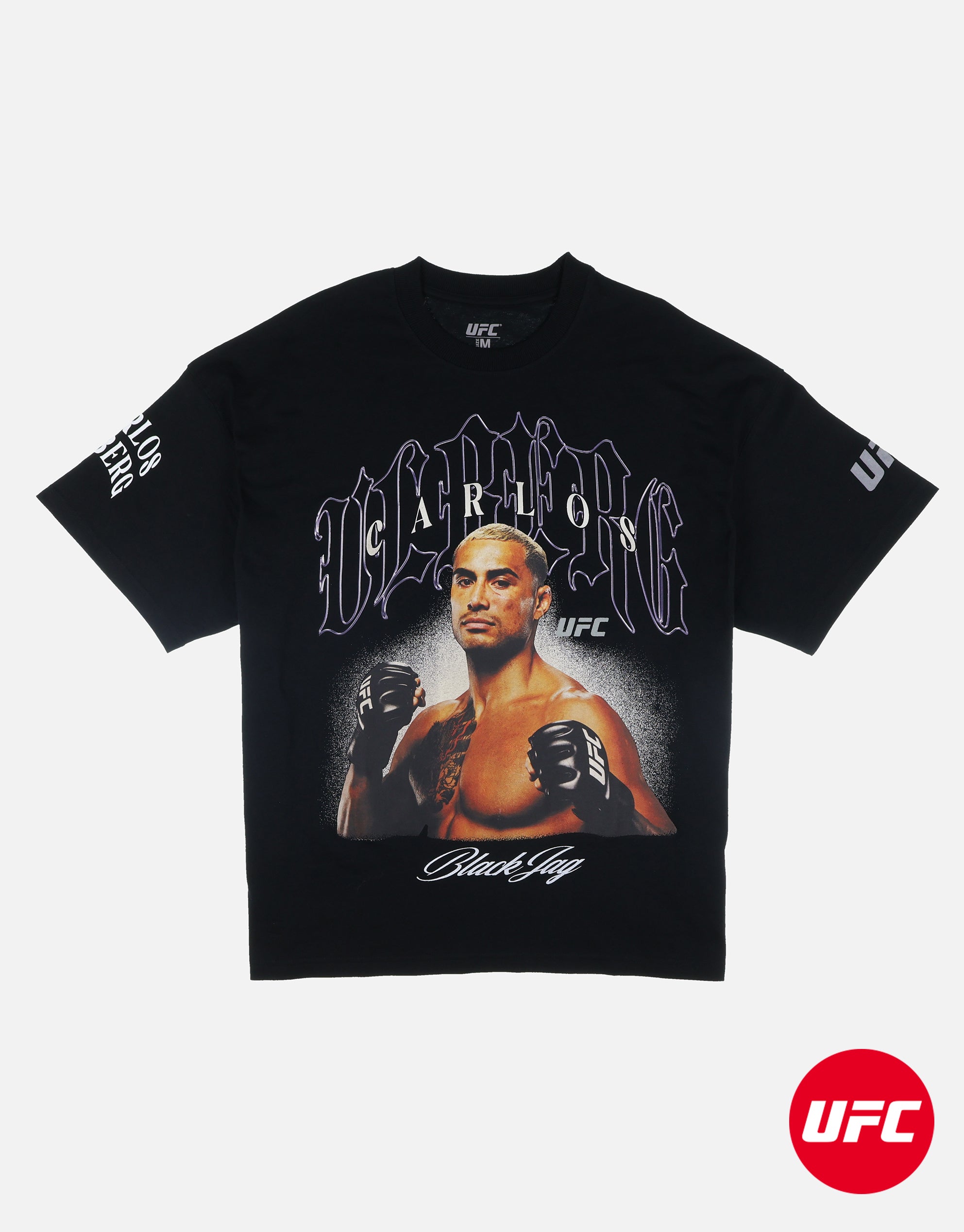 UFC Carlos Ulberg Box Fit T Shirt in Black Hallensteins NZ