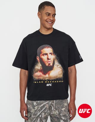 UFC Islam Makhachev Box Fit T Shirt in Black Back