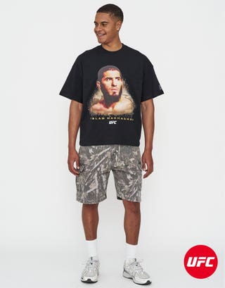 UFC Islam Makhachev Box Fit T Shirt in Black Full