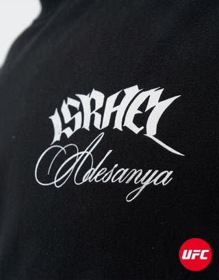 UFC Israel Adesanya Box Fit T Shirt in Black Detail3