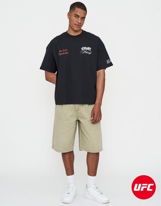 UFC Israel Adesanya Box Fit T Shirt in Black Full