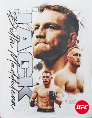 UFC Jack Della Box Fit T Shirt in White Detail2