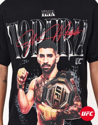 UFC Topuria Licensed T Shirt in Black Detail2