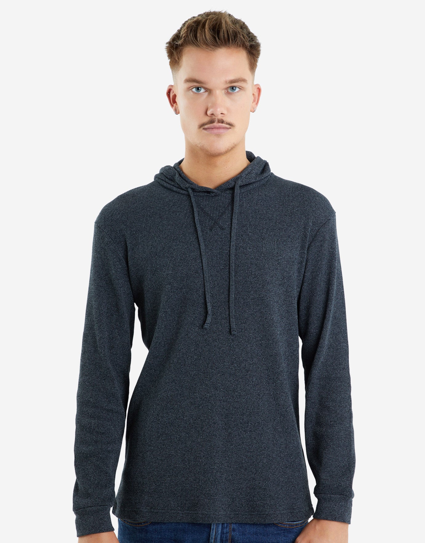 Absent Hooded Waffle Long Sleeve T 