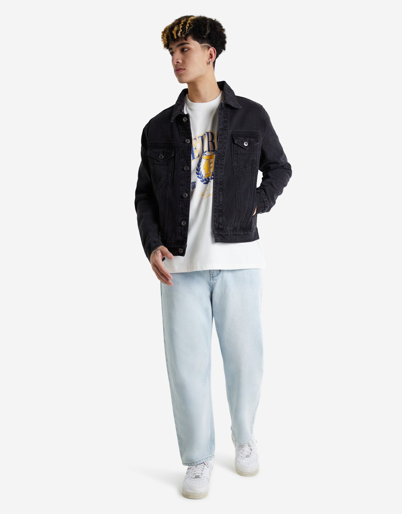 black washed out denim jacket