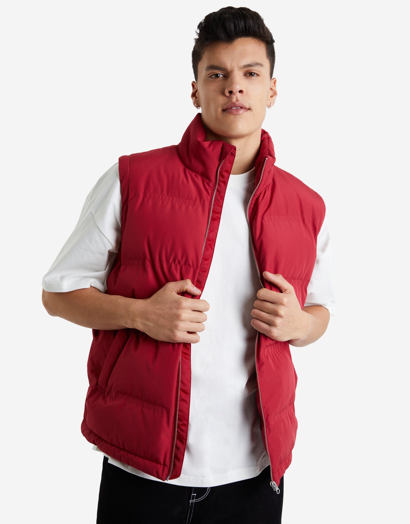puffer red vest