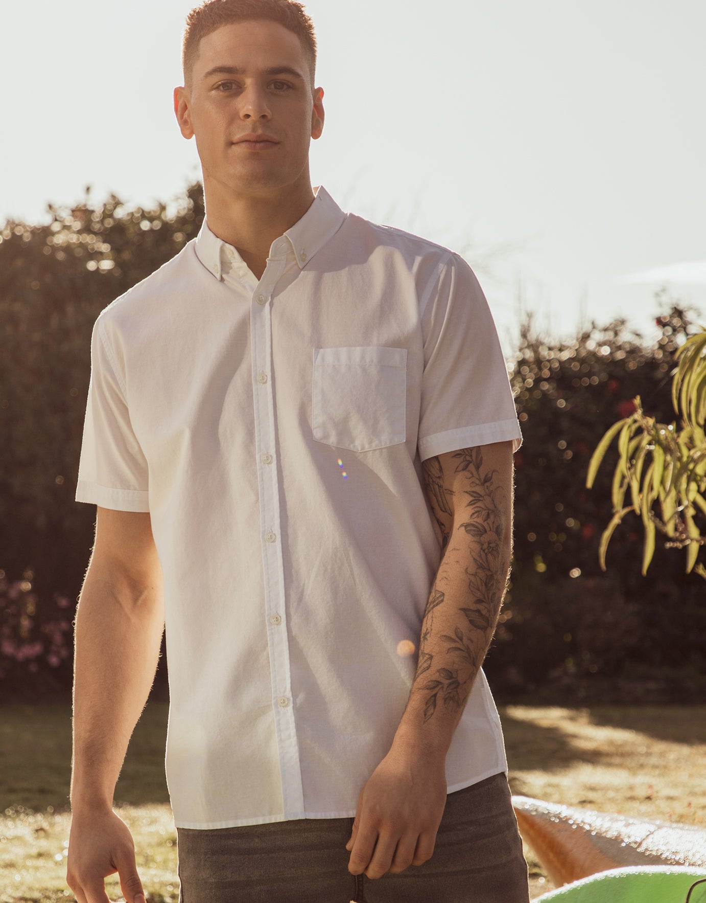 Washed Oxford Short Sleeve Shirt in 